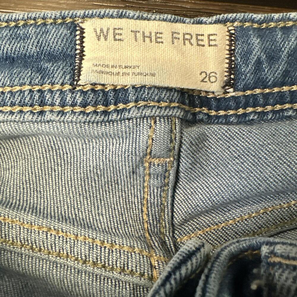 We The Free Jeans Women's 26 Blue Flare Bell Bottom High Rise Stretch Retro Y2K‎ - Picture 7 of 8